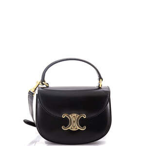 Celine Mini Triomphe Besace Clea Top Handle Flap Bag Leather